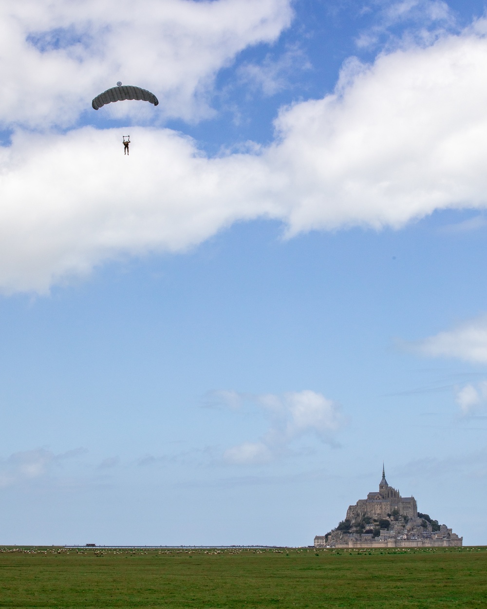 U.S. Special Operations jump over Le Mont Saint Michel