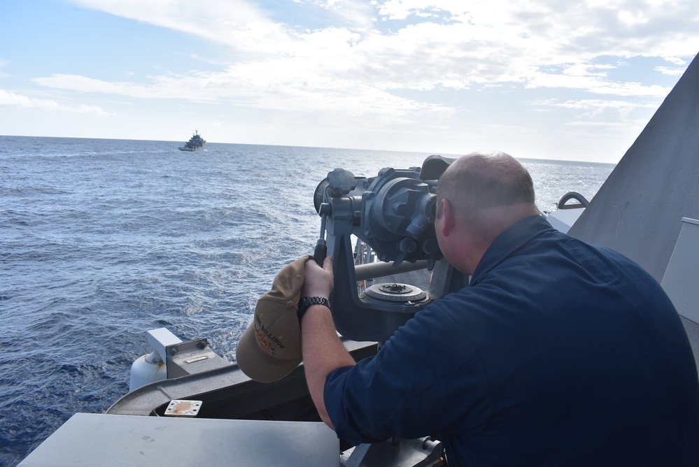 USS Billings Participates in Simulated RAS with French Ship Dumont d’Urville
