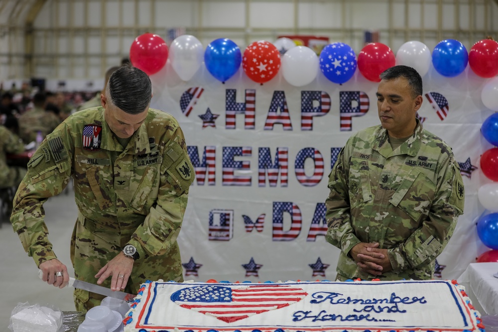 11th CAB leadership participates in Memorial Day ceremony at Camp Buehring