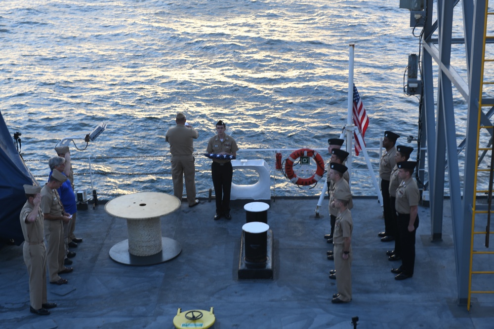 USNS Waters Remembers 60-Year Contractor Employee With Burial at Sea