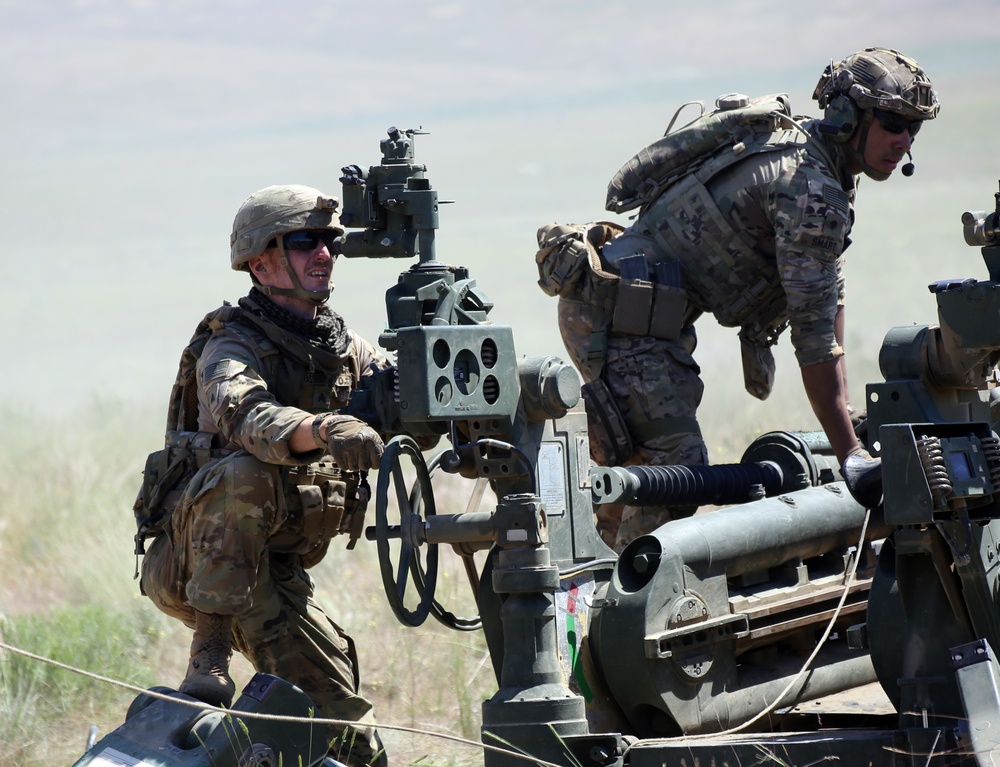 Field Artillery soldiers take part in live fire exercise during Annual Training