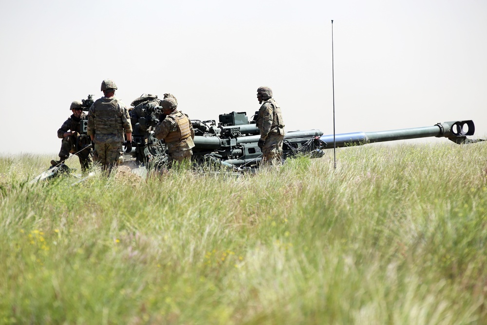 Field Artillery soldiers take part in live fire exercise during Annual Training