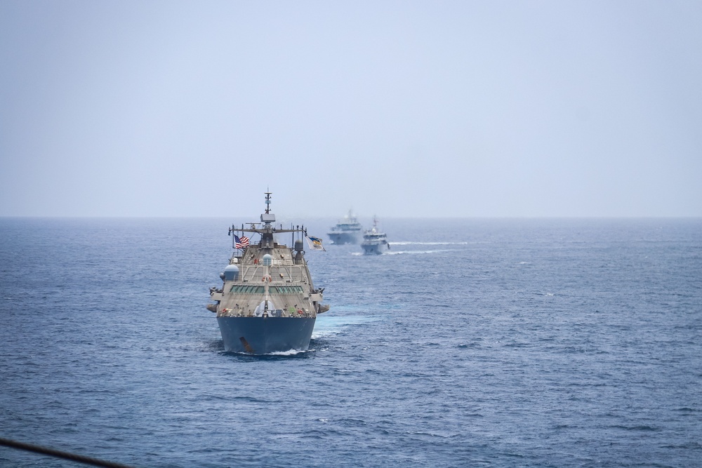 U.S. and French Naval Vessels Steam Together at Exercise Caraibes 2022