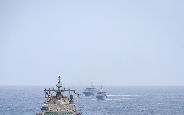 U.S. and French Naval Vessels Steam Together at Exercise Caraibes 2022