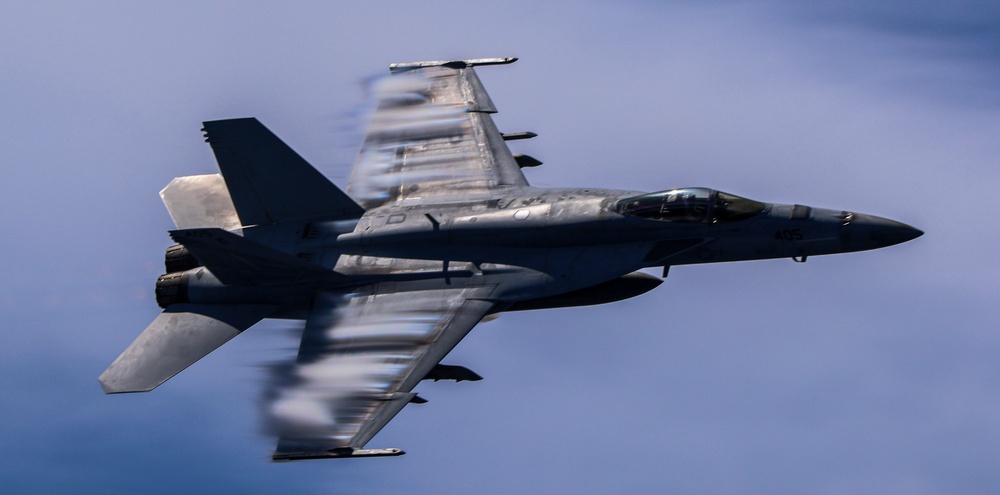 Strike Fighter Squadron (VFA) 151 conducts fly-bys on Gridley