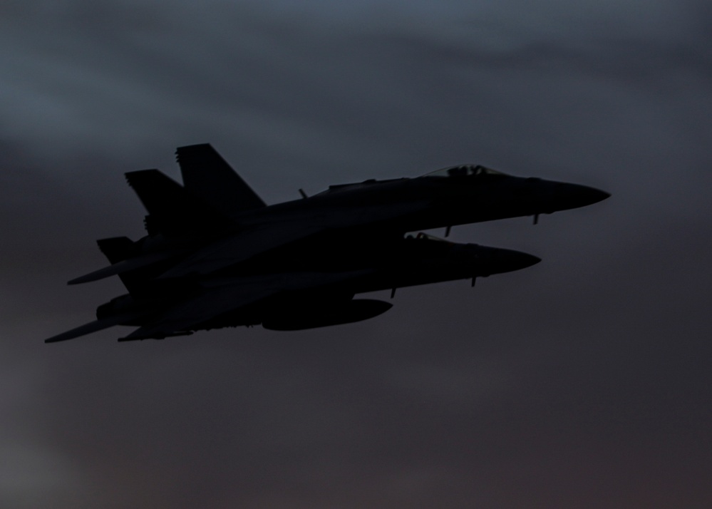 Strike Fighter Squadron (VFA) 151 conducts fly-bys on Gridley