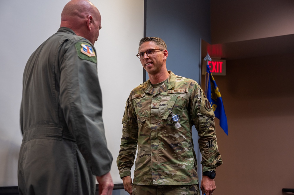 Staff Sgt. Jason Grabiec receives Air and Space Achievement Medal April 30, 2022
