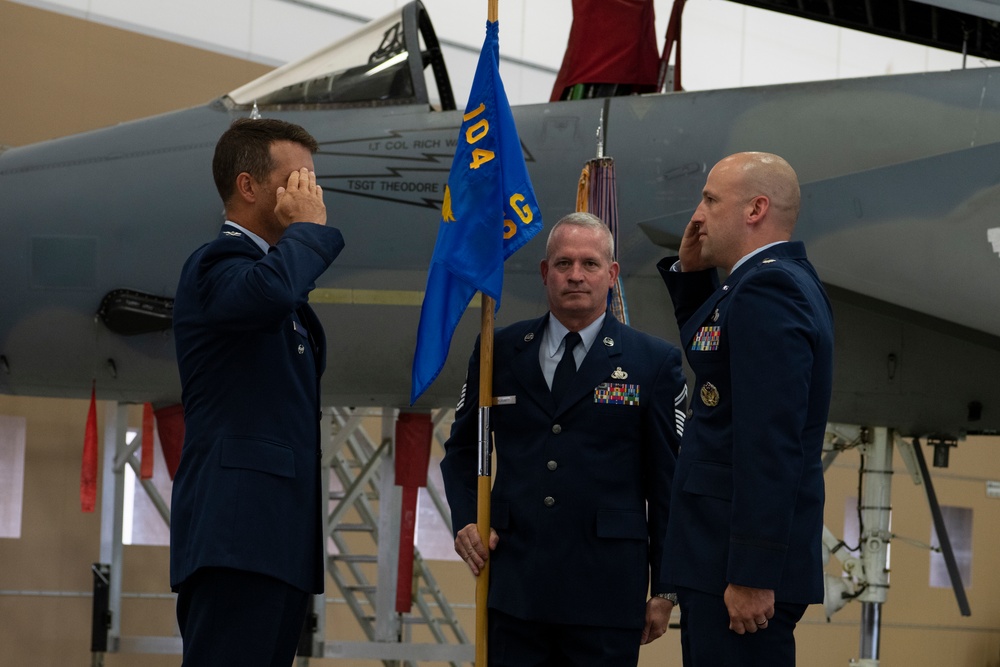 The 104FW holds Change of Command ceremonies