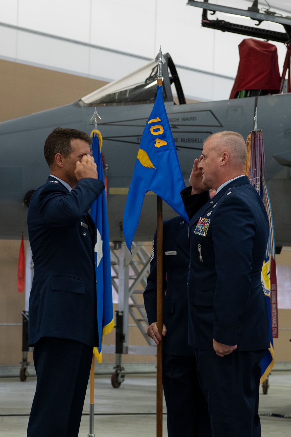 The 104FW holds Change of Command ceremonies