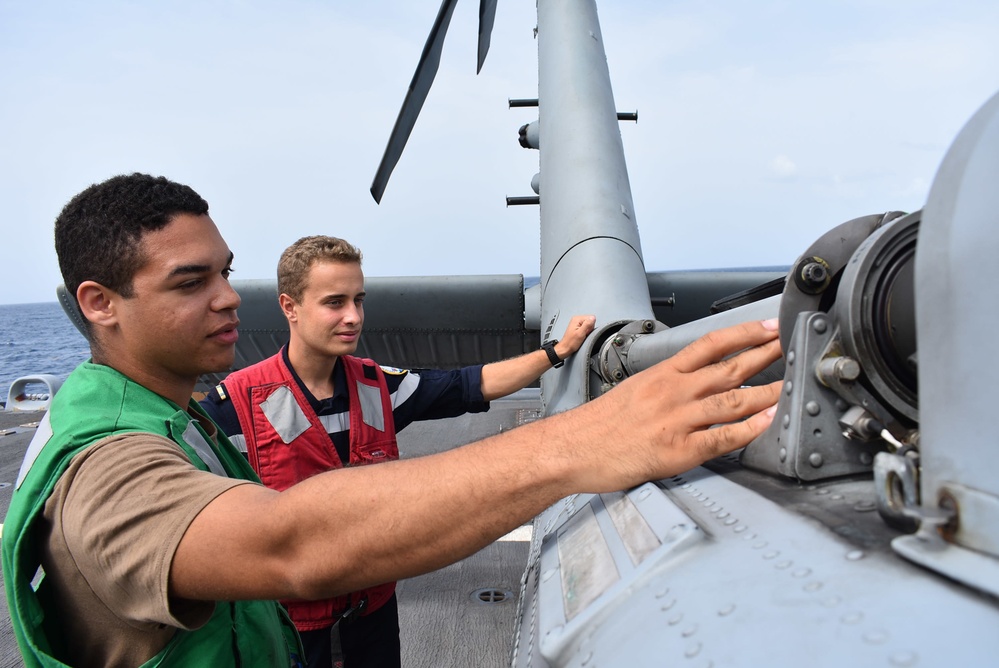 USS Billings Hosts Ship Tour for French Midshipman During Exercise Caraibes 2022