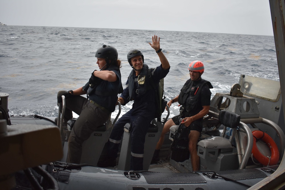 USS Billings Hosts Ship Tour for French Midshipman During Exercise Caraibes 2022