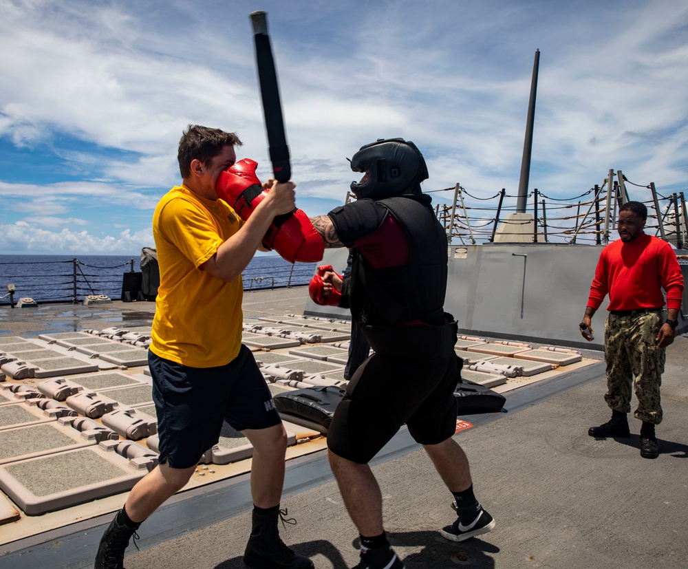 Sailors Aboard USS Dewey Conduct Security Reaction Force Training