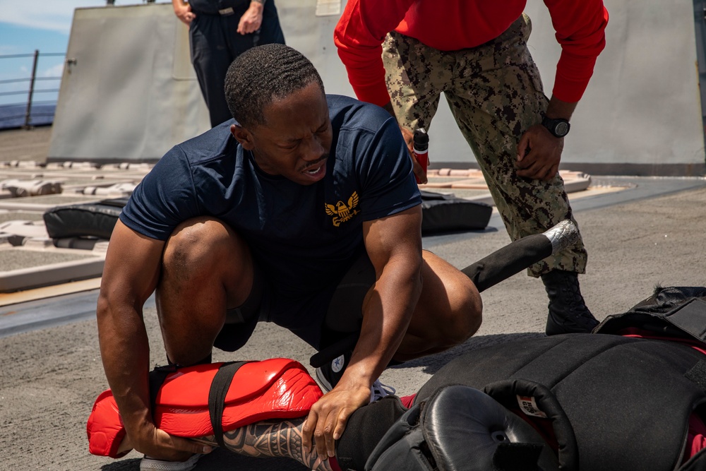 Sailors Aboard USS Dewey Conduct Security Reaction Force Training