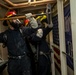 Sailors Aboard USS Dewey (DDG 105) Conduct Firefighting Drills