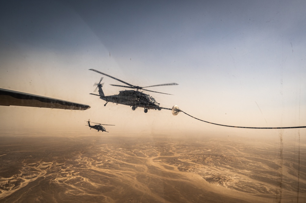 332d AEW conducts helicopter air-to-air refueling