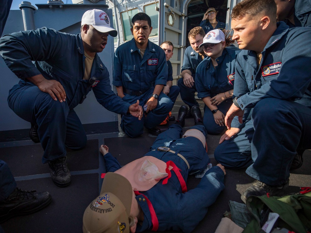 USS Arleigh Burke (DDG 51) Sailors Respond to a General Quarters Drill