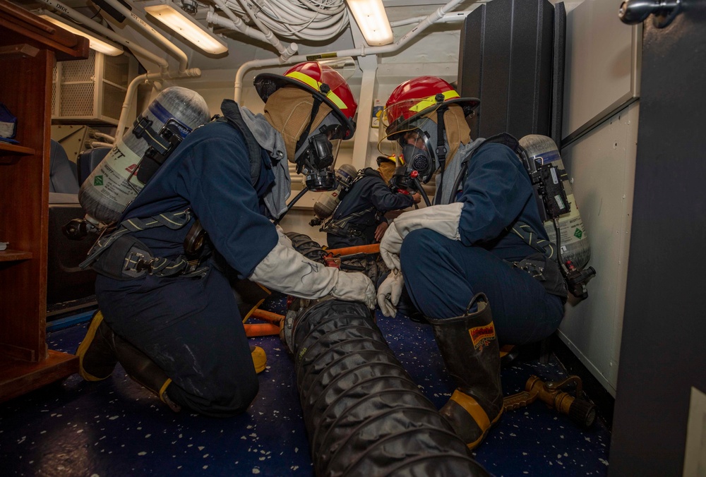 USS Arleigh Burke (DDG 51) Sailors Respond to a General Quarters Drill