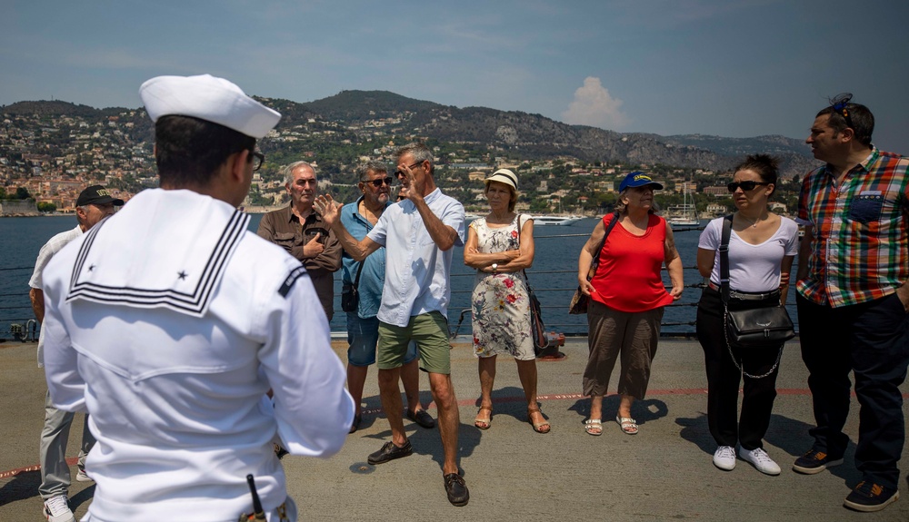 Sailors Give French Citizens Tour of USS Arleigh Burke (DDG 51)