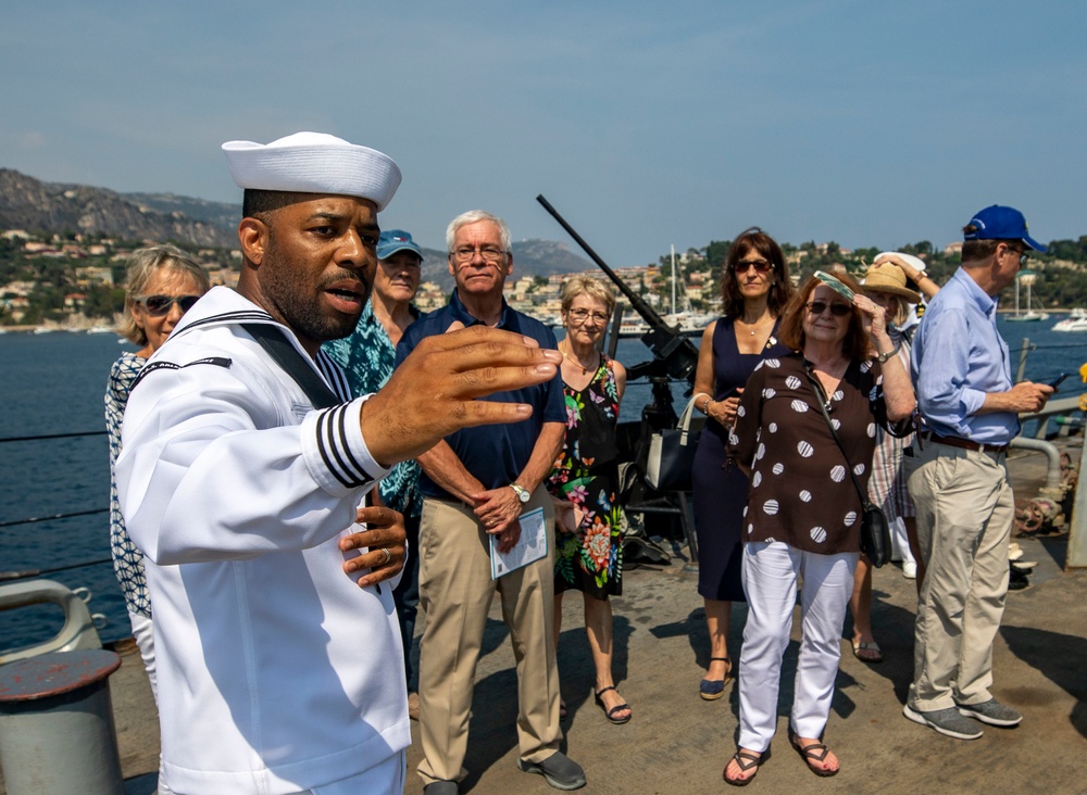 Sailors Give French Citizens Tour of USS Arleigh Burke (DDG 51)