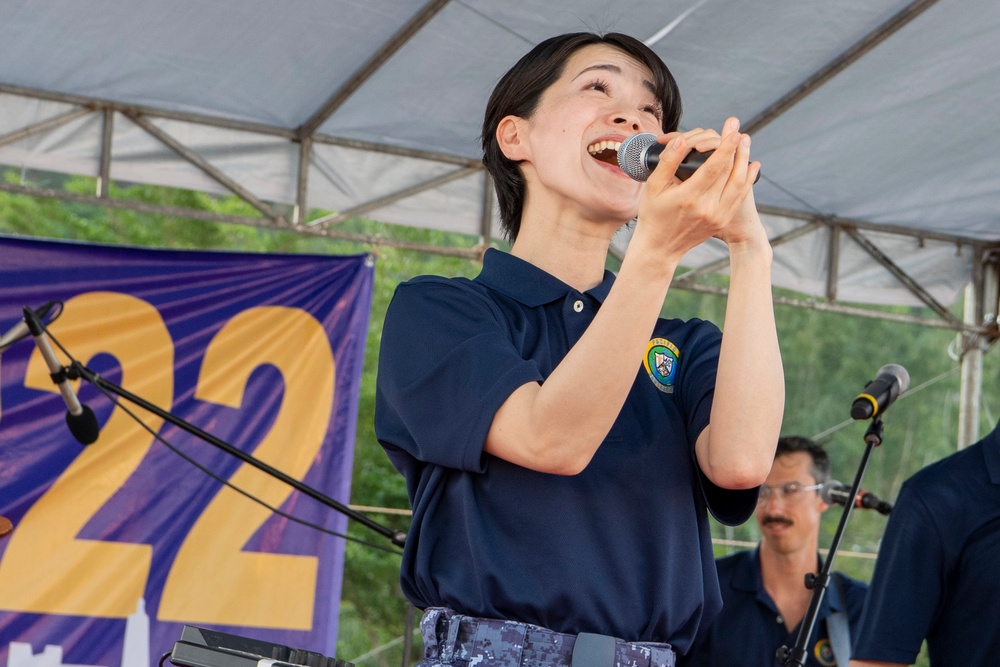 U.S. Pacific Fleet Band performs at North Song Cau Beach during Pacific Partnership 2022