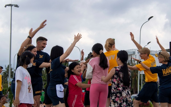 U.S. Pacific Fleet Band performs at North Song Cau Beach during Pacific Partnership 2022