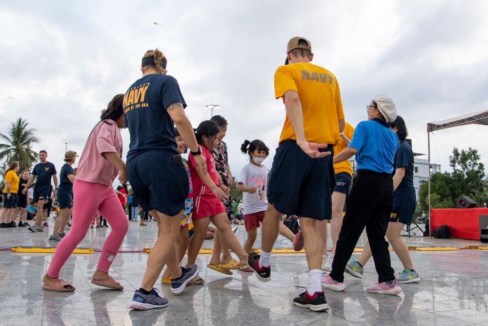 U.S. Pacific Fleet Band performs at North Song Cau Beach during Pacific Partnership 2022