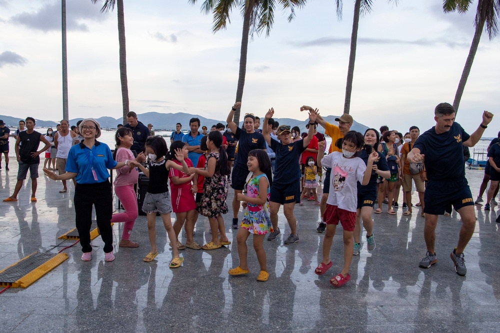 U.S. Pacific Fleet Band performs at North Song Cau Beach during Pacific Partnership 2022