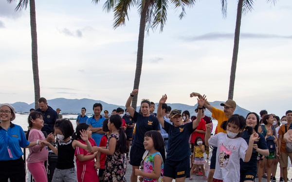 U.S. Pacific Fleet Band performs at North Song Cau Beach during Pacific Partnership 2022