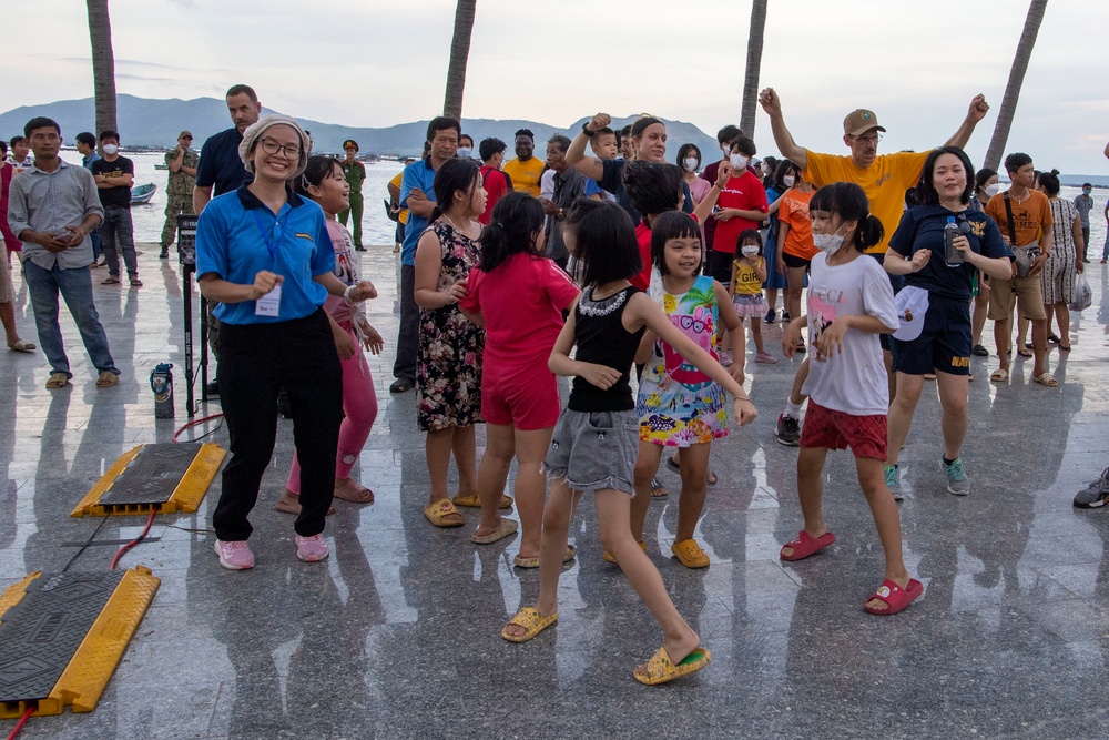 U.S. Pacific Fleet Band performs at North Song Cau Beach during Pacific Partnership 2022