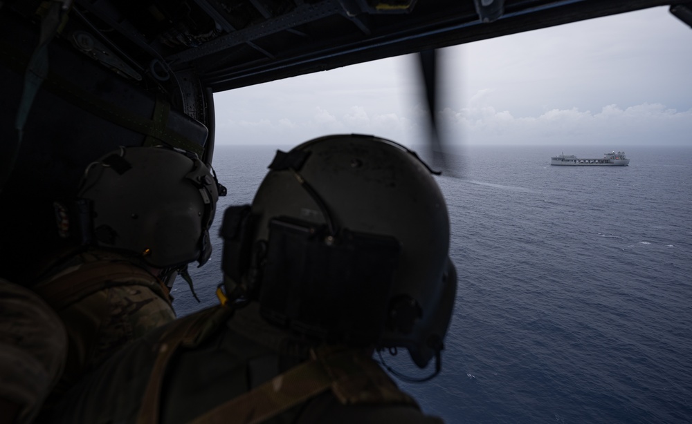 33rd RQS lands at sea