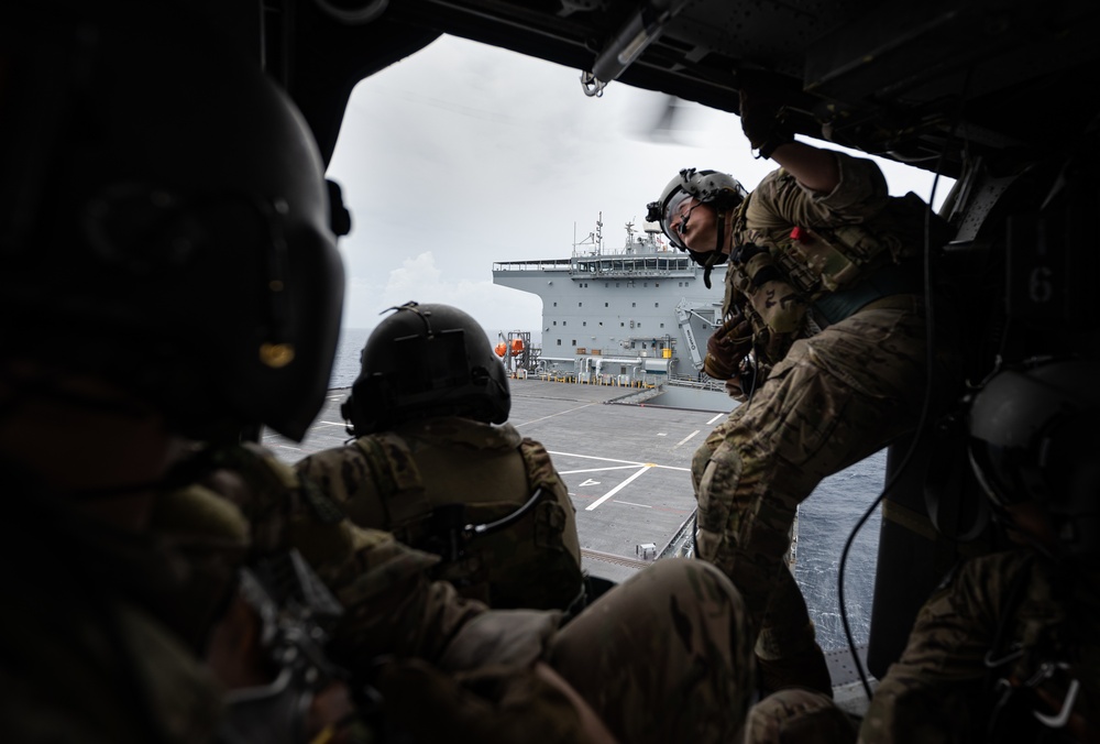 33rd RQS lands at sea