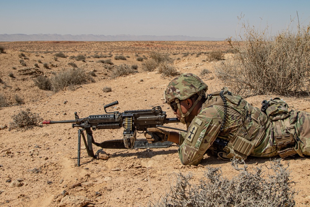 Dry-fire squad exercise at the Ben Ghilouf Training Area in Tunisia during African Lion 2022