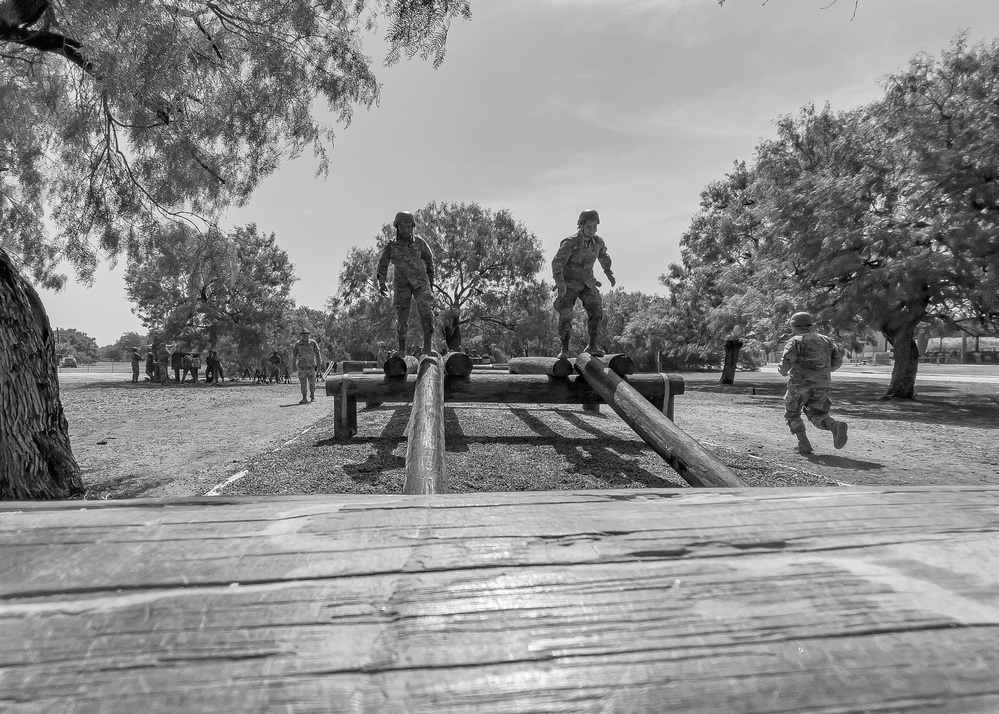 Space Force Basic Training FLT-459 participates in the 'BEAST' obstacle course, at Joint Base San Antonio-Chapman Annex, Texas, June 13, 2022.