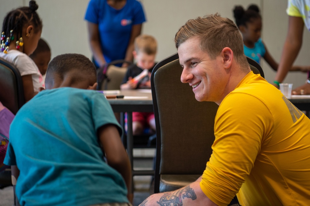 USS Tennessee Sailors Volunteering at The Salvation Army Kroc Center During Memphis Navy Week