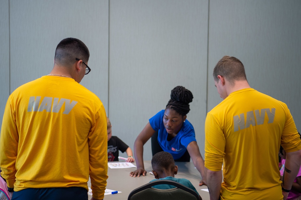 USS Tennessee Sailors Volunteering at The Salvation Army Kroc Center During Memphis Navy Week