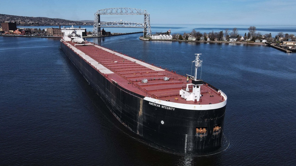 American Integrity at the Duluth/Superior Harbor in Duluth, Minn. April 2021.