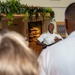 Commander, Navy Recruiting Command speaks to the audience during a Memphis Navy League reception During Navy Week Memphis
