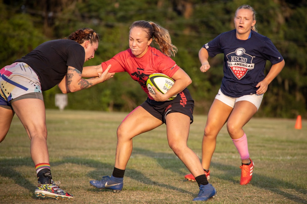 USMC Rugby Team trains at MCAS Beaufort