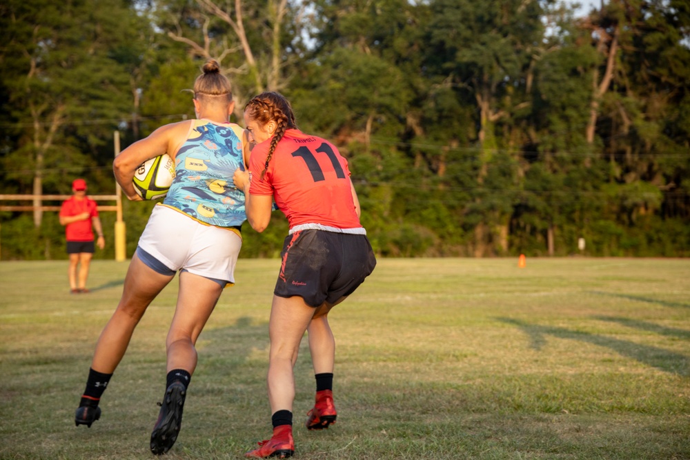 USMC Rugby Team trains at MCAS Beaufort