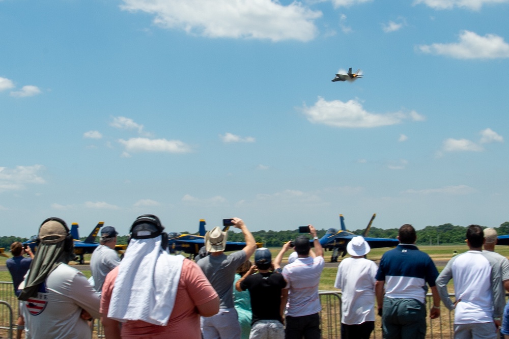 U.S. Navy F-35C Lightning II Demo Team perform a flight demonstration at the Midsouth Airshow during Navy Week Memphis