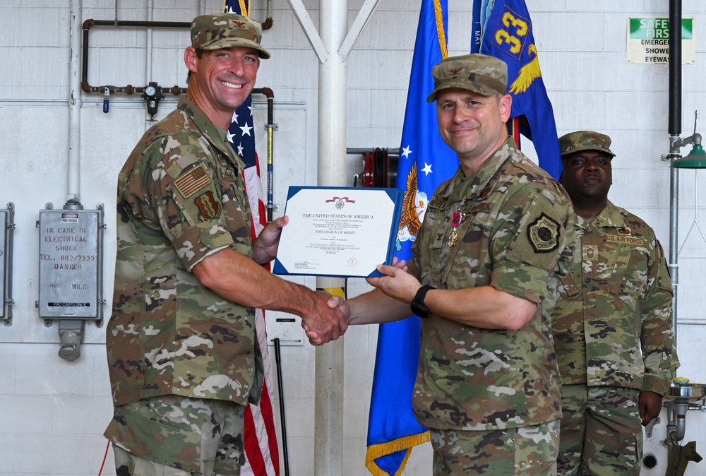 33rd Maintenance Group welcomes new commander during a change of command ceremony