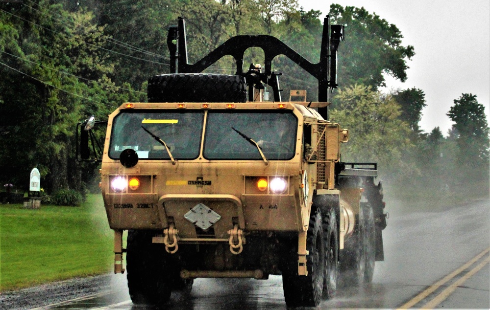 Rainy day convoy at Fort McCoy