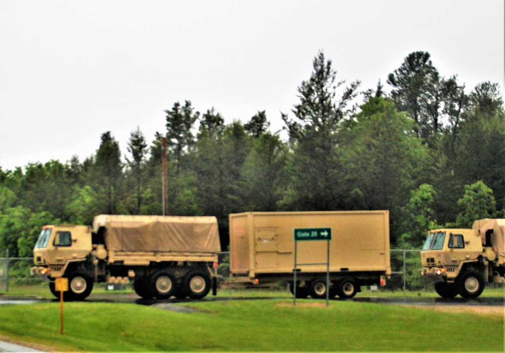 Rainy day convoy at Fort McCoy