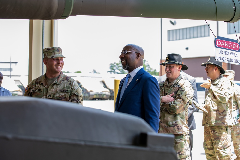 US Senator Raphael Warnock visits Fort Stewart