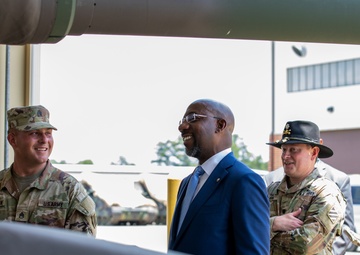 US Senator Raphael Warnock visits Fort Stewart