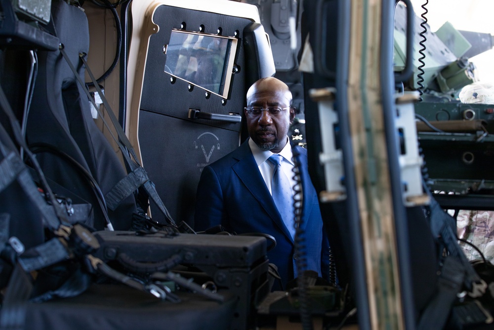 US Senator Raphael Warnock visits Fort Stewart