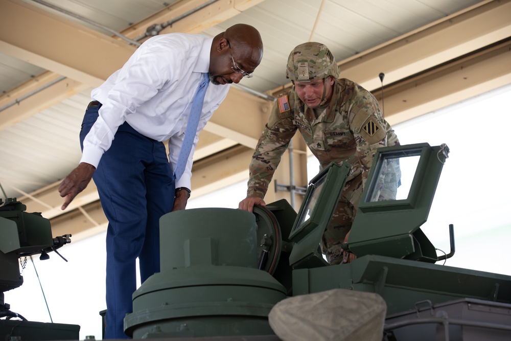 US Senator Raphael Warnock visits Fort Stewart