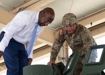 US Senator Raphael Warnock visits Fort Stewart