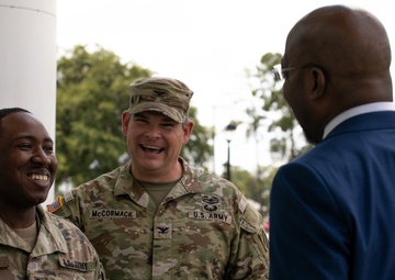 US Senator Raphael Warnock visits Fort Stewart