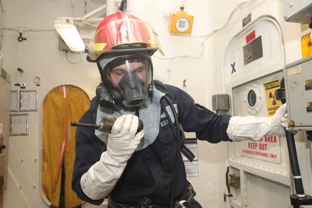 USS Cole Conducts a General Quarters drill.